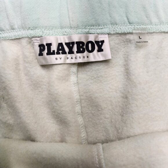 Pac Sun Playboy Sweat Shorts Men's Large Mint Green Tie Dye - Picture 3 of 6